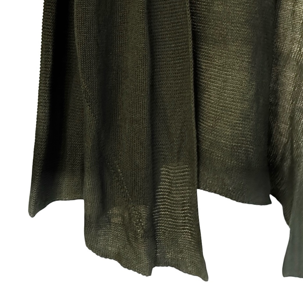 Worthington XL Lightweight Dark Olive Green Open Front Knit Cardigan Sweater - Picture 6 of 10